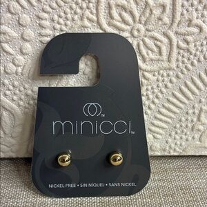 Minicci Shiny Gold Stud Earrings